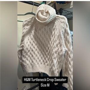 H&M Cream Turtleneck Crop Sweater